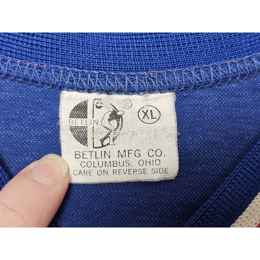 Vintage Betlin Hockey Goalie Shirt XL Blue Padded Long Sleeve USA 70s 80s Mens - Picture 3 of 9